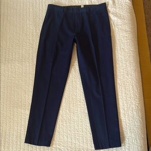 J. Crew X LARUSMIANI 100% Cotton Navy Pleated Modern Dress Pants - 32R